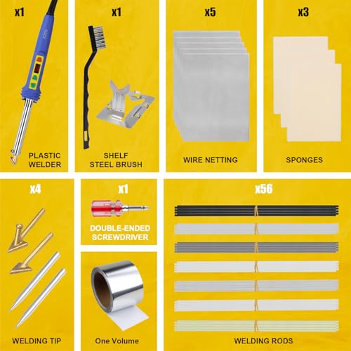 Plastic Welding Kit Deluxe -UL Certified LED Digital Adjustable Temperature Plastic Welder 100W Iron- Professional Grade Plastic Repair Kit for Automotive Car Bumper, Toy, Kayak, Tank Repair