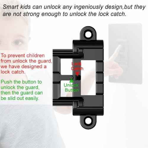 Light Switch Cover Guard,Toggle Lightswitch Coverplate Lock,Child Proof Switch Plate Cover Prevents Kids or Accidental Turned On/Off, (Gloss Black, 4 Pack)