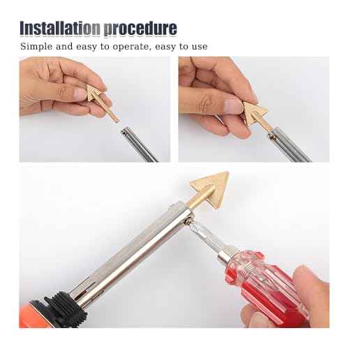 4Pcs Professional Plastic Welder Replacement Tips Copper Head Soldering Iron Tips for Leather Shoe Repairs Welder Accessories for Smooth Car Bumper Repair