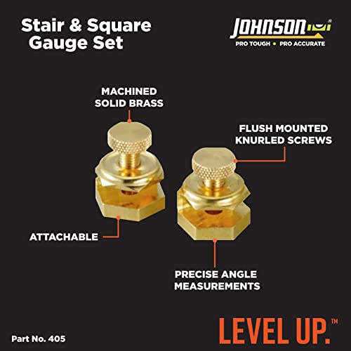 Johnson Level & Tool 405 Stair/Square Gauge Set – 2/Card, Brass