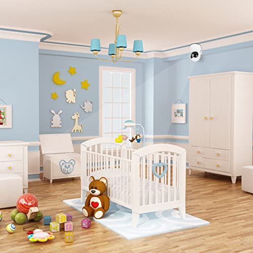 Sumnacon 2PCS Wall Mount Camera Shelf- Metal Small Wall Shelf with Adhesive,Universal Small Floating Shelf for Security Cameras, Speakers,White