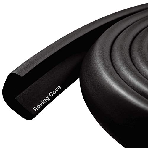 Roving Cove Onyx Black 6ft Heavy-Duty Rubber Edge Protector for Furniture & Fireplace