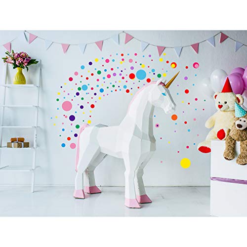 Zonon 264 Pcs Polka Dot Wall Decals for Classroom, Kids Room - Colorful & Classic