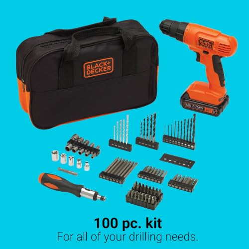 BLACK+DECKER 20V MAX PowerConnect Cordless Drill Project Kit with Bits & Sockets