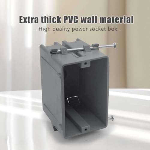 XGGYA 1-Gang Gray PVC Electrical Outlet Box, 18 Cubic Inch, New Work