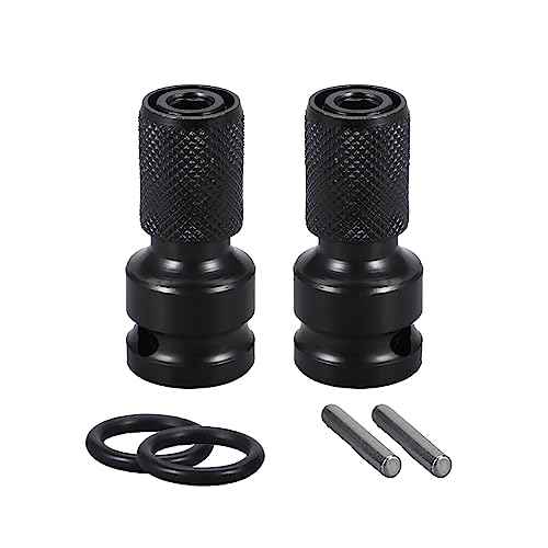 2PCS 1/2 to 1/4 Socket Adapter Converter Impact Wrench Drill Bit Set Conversion Head for Driver Electric Screwdriver Chuck Adapter Hex Drive Accessories for Air Hammer 1/2 Inch to 1/4 Inch