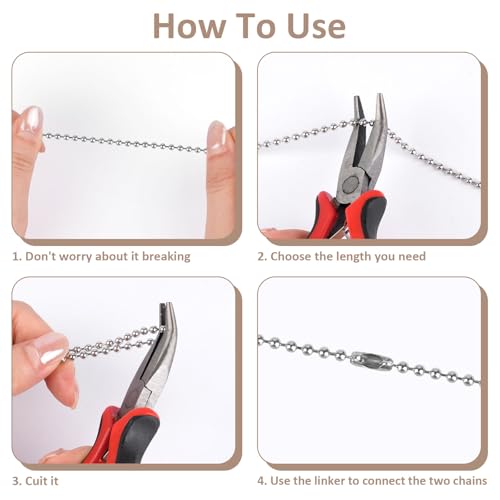 236-inch Ceiling Fan Pull Chain Extension with Connectors - Stainless Steel