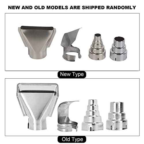 Watris Veiyi Heat Gun Nozzles Kit, 4PCS Hot Air Gun Attachments, Stainless Steel Reflector Nozzle Soldering Station Nozzle Tool