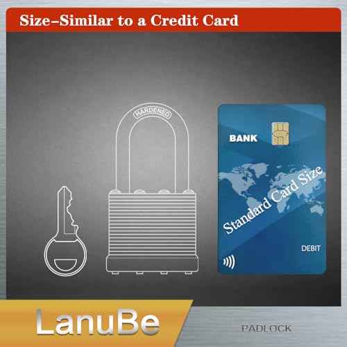 LanuBe Laminated Padlock 1-9/16inch (40mm) Long Shackle 2 Pack Keyed Alike, Blue Plastic Hoop, Bulk Locks for Warehouse, School