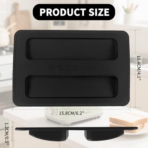 MCSDFN 2 Pack Silicone Toaster Covers 2-Slice Dust Locking Lids Black