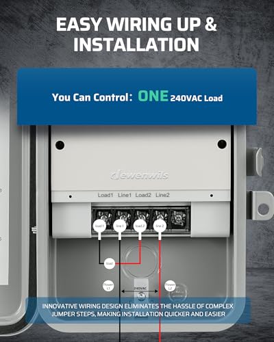 DEWENWILS 240VAC 3HP WiFi Pool Pump Timer Box, Outdoor 40A Smart Controller