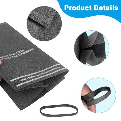 8 Pack 38737 Dust Filter Bags Replacement for Craftsman 2 to 2.5 Gallon Wet/Dry Vacuums and Powerhead Bucket Vac, Part# CMXZVBE38737 / 9-38737, with 3 Retaining Bands