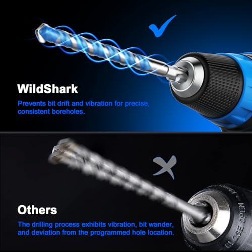 Carbide Masonry Drill Bit Set (7-Piece, 5/32"-3/8"), Hex Shank Concrete Drill Bits for Brick, Tile, Cement, Plastic