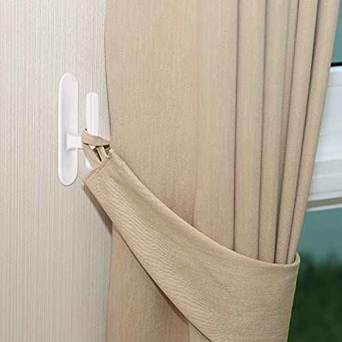 4 Pieces Cord Safety Blind Pull Twister Window Wrap Cleats Blind Holder Curtain Cord Wind Up Baby Child Proofing Window Gate Safety Adhesive Wall Hanging Hooks