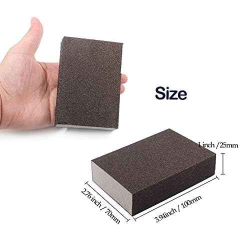 100 Grit Medium Sanding Block - 12Pcs, Wet Dry Sanding Sponge Foam Sandpaper Block Washable & Reusable Sandpaper Sponge for Drywall Wood Plastic Metal Furniture