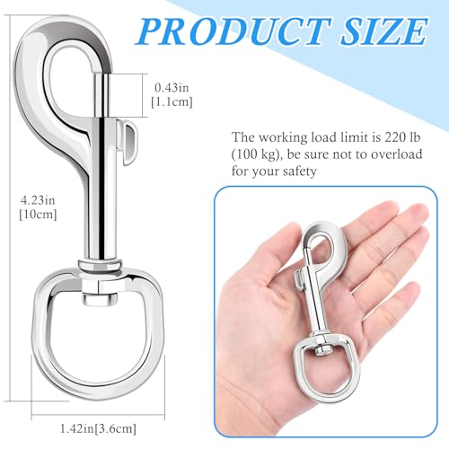 ERKOON 2 Pack Heavy Duty Zinc Alloy Swivel Eye Bolt Snap Hooks 4.23 Inch 220Lbs Load