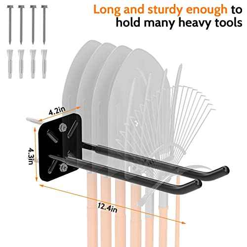 2PCS Racks for chairs,12.4 inch Garage Hooks,Heavy Duty Hooks,Wall Mount Garage Hooks,Hanger for Garage Wall,Heavy Duty Storage Hangers,Organizer to Chairs,Power Tools,Garden Tools,max 120lb.