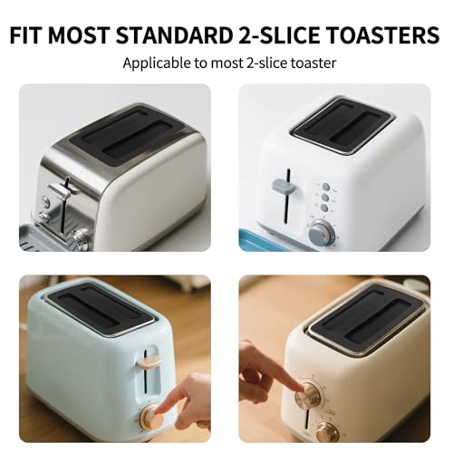 MCSDFN 2 Pack Silicone Toaster Covers 2-Slice Dust Locking Lids Black
