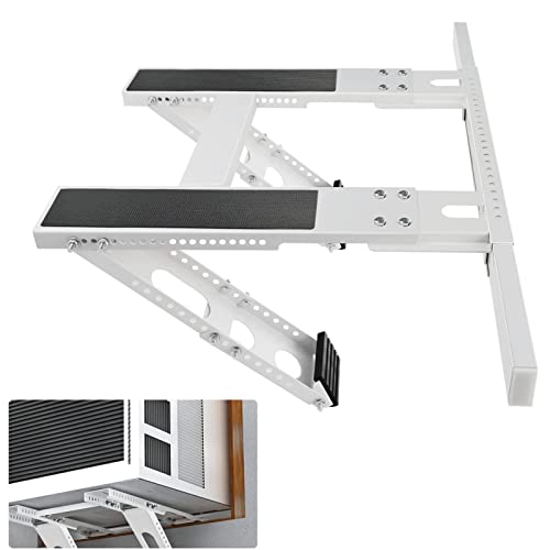 No-Drill Window AC Support Bracket - Adjustable Heavy Duty Steel Holds 300lbs, Easy Install, Compatible with Single/Double Hung Windows, CAT SO RICH
