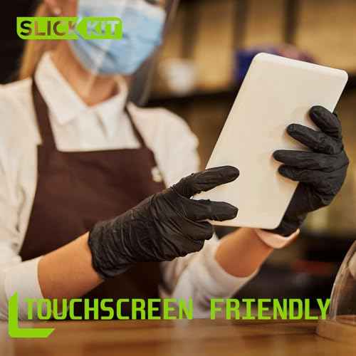 Disposable Nitrile Gloves, 4Mil Latex-Free Powder-Free Industrial Gloves for Cleaning Cooking, Non-Sterile Black
