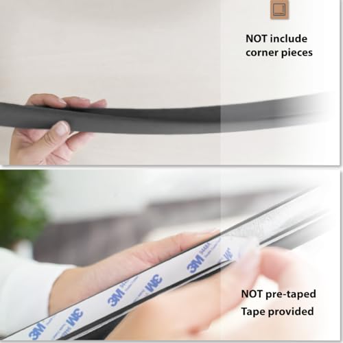 Roving Cove Onyx Black 6ft Heavy-Duty Rubber Edge Protector for Furniture & Fireplace