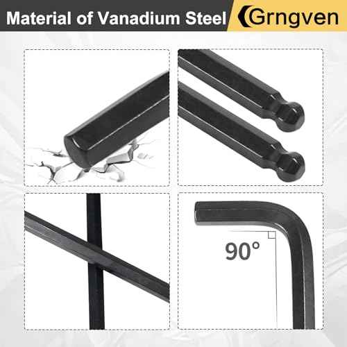 8mm Ball End Allen Wrench, L Shaped Long Arm Cr-V Metric Hex Key for Bike Repair, Furniture Assembly, Motorcycle Maintenance