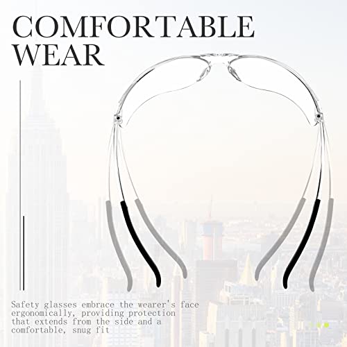 Queekay 30 Pairs Safety Glasses for Men Women Eyewear Protective Goggle Bulk Safety Glasses for Worker Laboratory Gardening
