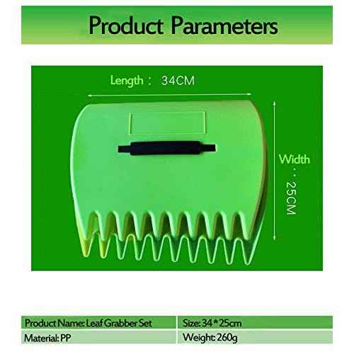Leaf Grabber Set Paw Handheld Hazelnut Leaf Scoop Fast Lawn Remove Fallen Collection Great Tool Lawn Claw Leaf Blade Used to Pick Up Leaves, Grass Clippings, Trash (Green)