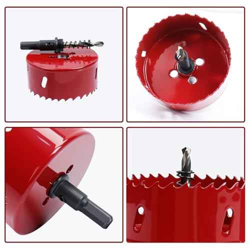 LC LICTOP 3.15 Inch Hole Saw, Heavy Duty Bi-Metal Cornhole Cutter, HSS Blade Drill Bit for Ceiling Light, Wood, Soft Metal Sheet, Plastic Panel, Drywall and Fiberboard, with Positive Rake Teeth, Red