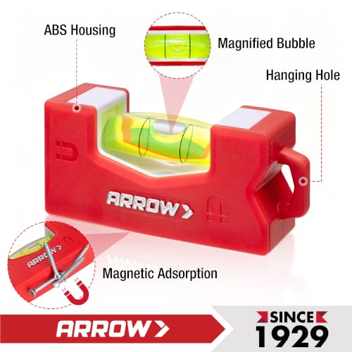 Arrow 3-Inch Magnetic Small Level with Side & Bottom Magnets