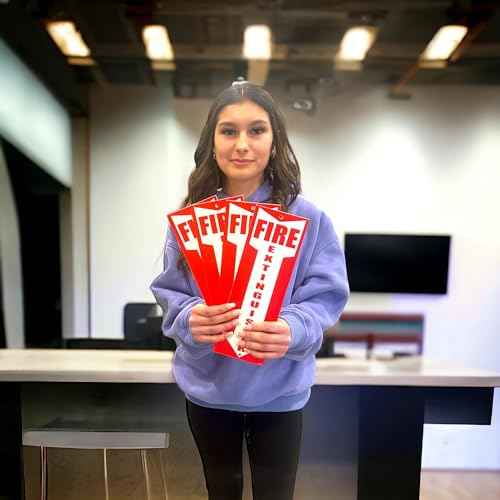 (4 pack) Fire Extinguisher Signs Fire Extinguisher For Business Office or Warehouse 80 mil Thick Plastic