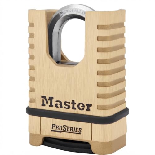 Master Lock ProSeries Brass 4-Digit Combination Padlock - Commercial & Outdoor Lock - Model 1177D