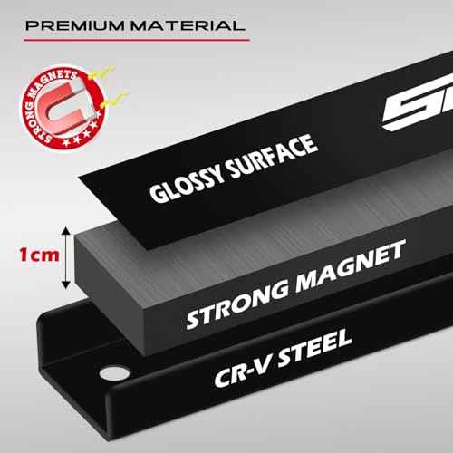 SEDY 7-Piece 12" Magnetic Tool Holder Storage Organizer, Garage Wall Mount Rack Organization Strip Power Magnet Organizers Mounted Workbench Board Slatwall Van Hanger