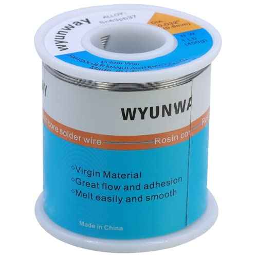 Solder Wire 63/37 Tin/Lead with Flux Rosin Core for Electrical Soldering weight 1Lb(450g) 0.8mm(0.032")
