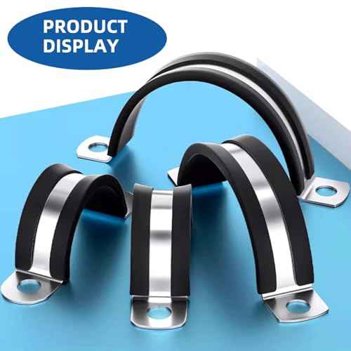 1-1/4 Inch pipe clamps,Pipe fixing clamp,304 Stainless Steel & Rubber Lining Pipe Strap Clamp £¨6pcs 32mm)