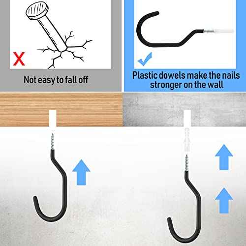 Amyhill 36 Pcs Bike Hooks for Wall Heavy Duty Bicycle Hooks for Hanging Bicycle Garage Storage Hanging Screw in Bike Storage Hanger
