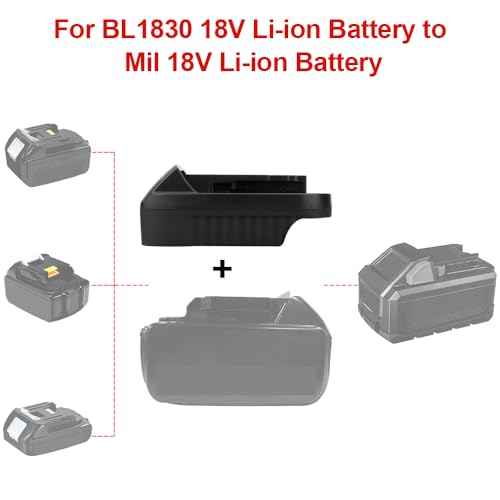 MT18ML Battery Adapter Compatible with BL1830 18v Lithium-ion Battery Convert to Mil 18V Lithium-ion Battery Fits Milwaukee 18V Cordless Power Tools (Not Made in Milwaukee)