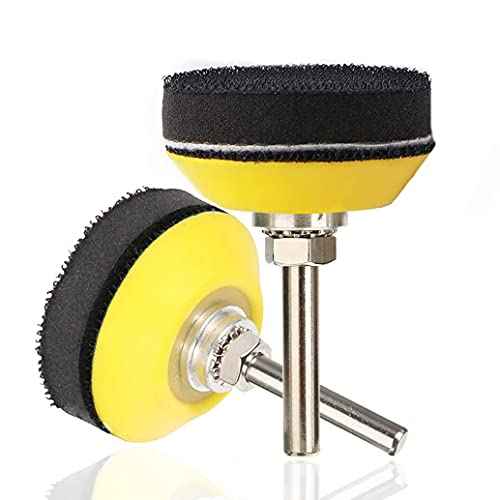Yakamoz 2 Set 2-Inch Hook and Loop Sanding Backing Pad with Soft Foam Layer Buffering Pad for Drill Air Die Grinder Sander Rotary Tool, 1/4" Shank Adapter Included