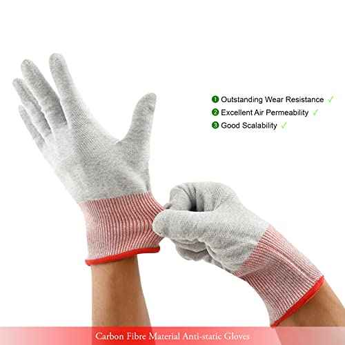 FOSHIO Vinyl Wrap Gloves - Professional Anti-Static Application Tool, Carbon Fiber Dust-Free Working Gloves