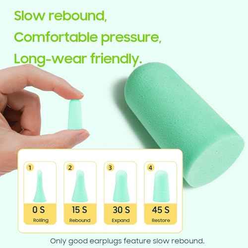 50 Pairs Foam Ear Plugs for Sleeping Individually Wrapped 32dB - Disposable Ear Plug Noise Reduction Safety Soft Earplugs for Construction Shooting Industrial Work Use