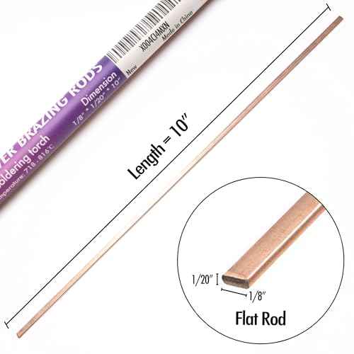 40 Sticks Brazing Rods Bcup-3 5% Silver Solder Phos Copper Brazing Alloys Flat Welding Rods Industry 0.050" x 1/8" x 10" for Air Conditioning Refrigerator Cold Storage HVAC Units