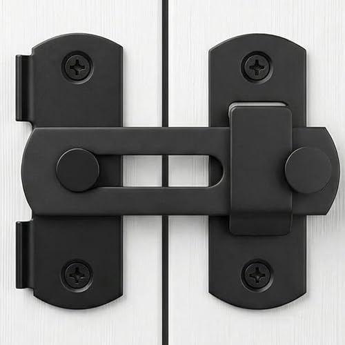 DOUBLE 2 C 1 Pack Barn Door Lock Sliding Door Hardware Carbon Steel Black