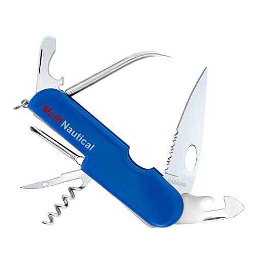 Maxam Multi-Function Sailor/Boating Knife, ideal for Fishing, or Sailing - Cutting Blade, Bottle Opener, Screwdriver, Reamer, Saw, Corkscrew, Marlin Spike