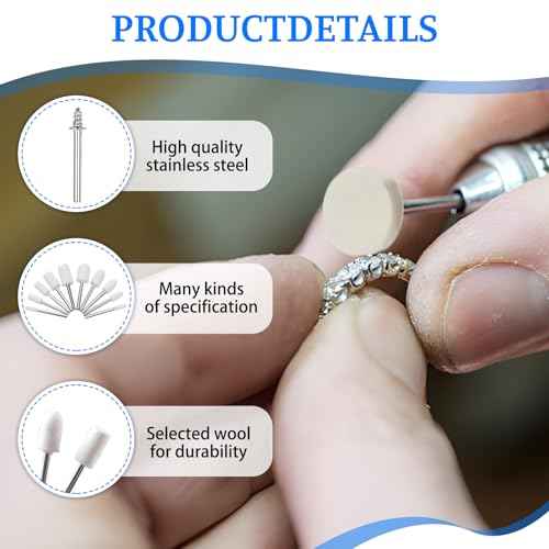 100pcs Wheel polishing kit for dremel,With1/8 Shank for dremel Buffing Wheels,Suitable for polishing Smooth Surfaces Such as Cultural relics, Jewelry, and Aluminum