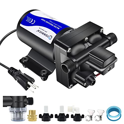 110V Water Pressure Booster Pump 5.5GPM 75PSI for RV, Home, Garden, Marine