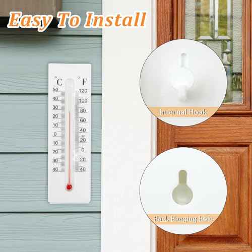 Key Cabinet Outdoor, Key Lock Box, Thermometer Decorative Hide a Keys Lockbox for Outside Waterproof Dexspoeny Secret Hidden Storage Coins, Money and Hold House Spare Keys for Safe Storage