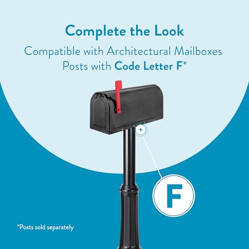 Architectural Mailboxes MB1 Medium Pewter Post-Mounted Mailbox - Rust-Resistant, USPS Approved