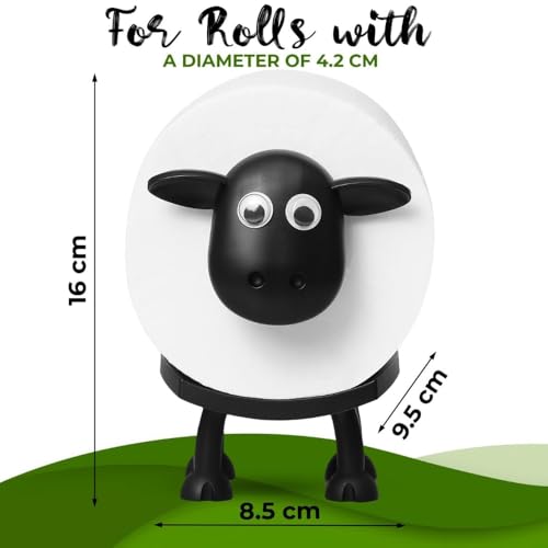 Toilet Roll Holder, Sheep Design Funny Toilet Paper Holder Free Standing, Tissue Paper Roll Storage for Bathroom Decor