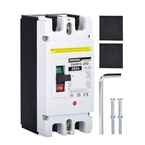 DIHOOL Battery DC Disconnect Switch, 250 Amp DC Breaker for Main Power Station Solar System, UPS