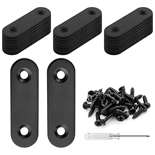 Biaungdo 2" Stainless Steel Flat Bracket Support Set 50x16x2mm, Black, 20 Sets